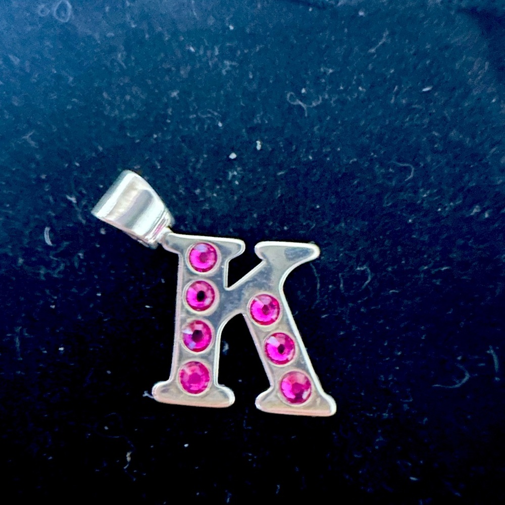 Sterling silver K pendant